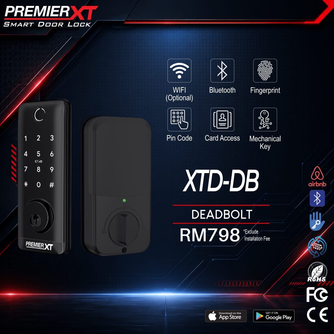 Premier XT Smart Door Lock XTD-DB Deadbolt Smart Lock