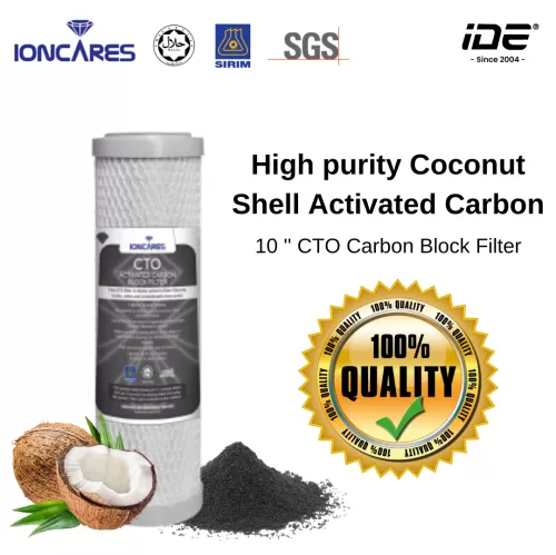 10'' IONCARES CTO Activated Carbon Replacement Filter Cartridge