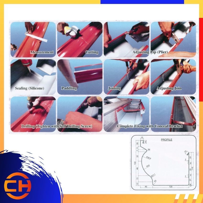 ZINCALUME CORNER JOINT ( OUTER BEND ) ROLL FORMING METAL GUTTER 