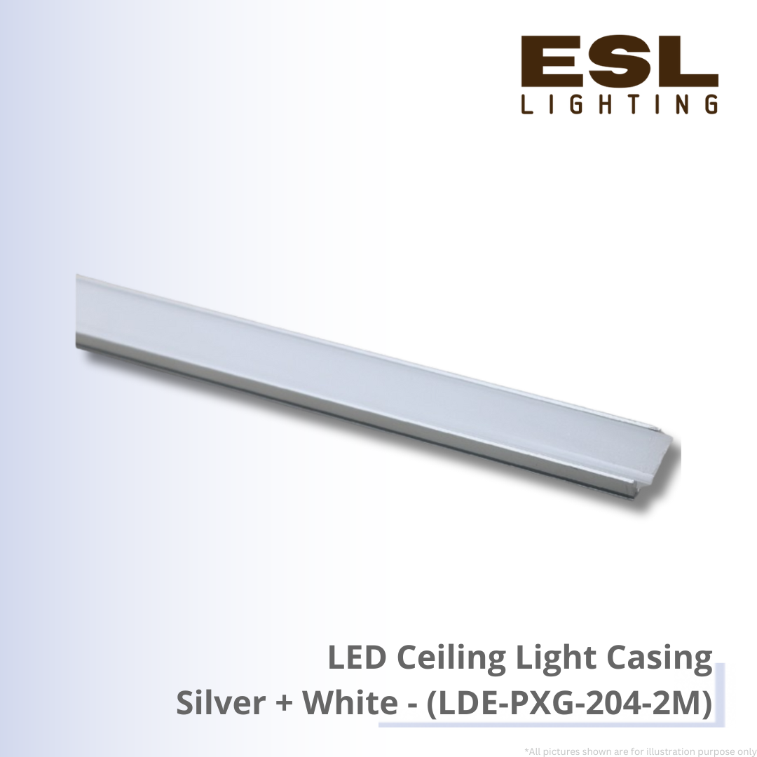 LED Linear Casing Silver + White - LDE-PXG-204-2M