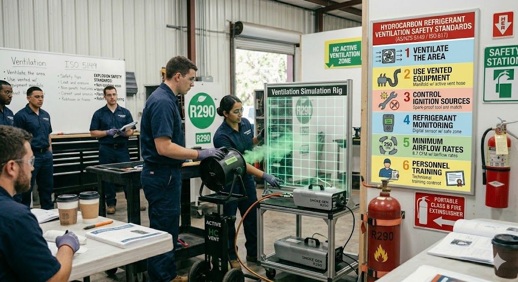 hydrocarbon refrigerant ventilation safety standards