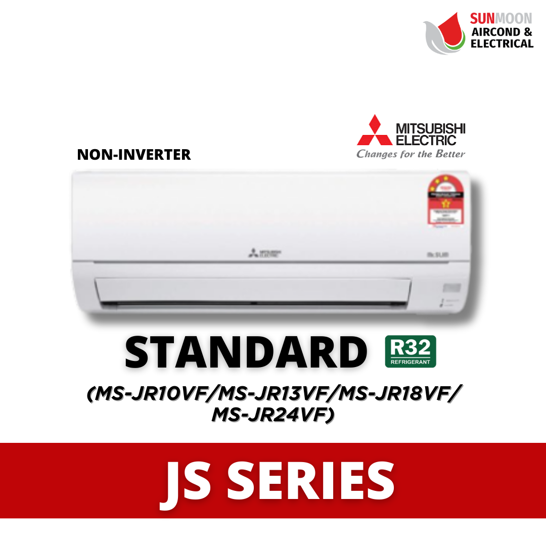 STANDARD NON INVERTER MITSUBISHI MR. SLIM JS SERIES AIR CONDITIONING (R32) - EASY CLEAN AIRCON