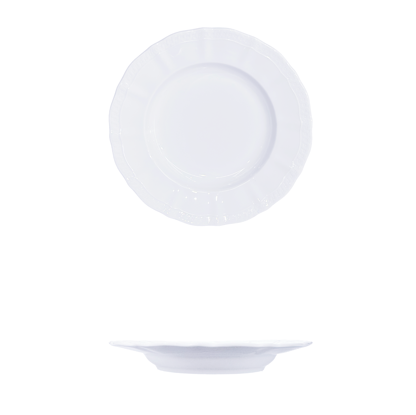 YGB-10.5'' -wide-rimmed-soup-plate-月光白-10.5-慕云宽边汤盘