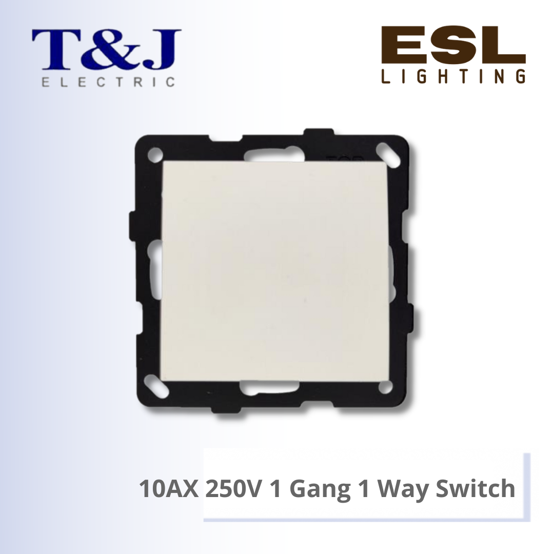 T&J LAVINA"95" SERIES 10AX 250V 1 Gang 1 Way Switch - JC271-W-LWH / JC271-W-LBL