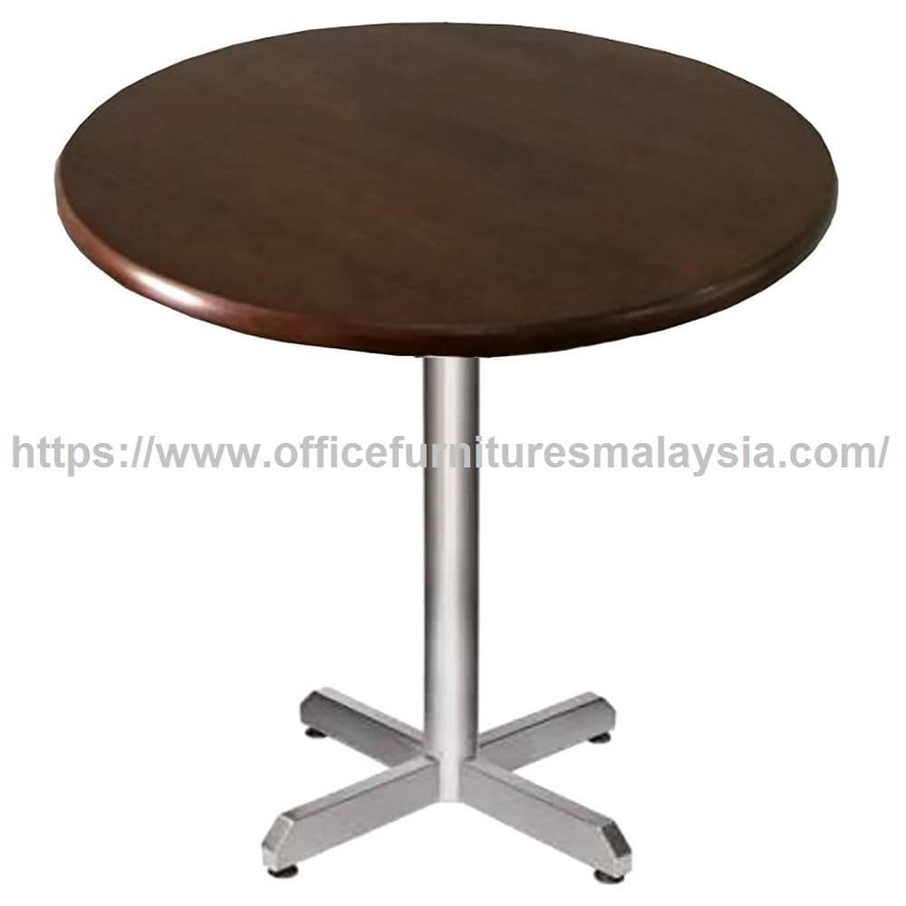 2.5ft Attractive Design High Rubber Wood Round Table Stainless Steel Leg OFSM70R7575HR