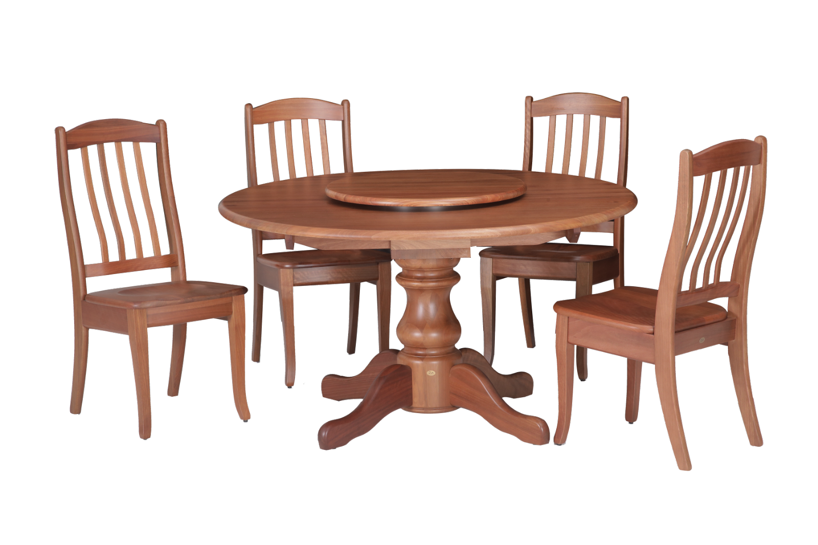 808S Round Solid Dining Table & 868W Solid Wooden Seat Dining Chair