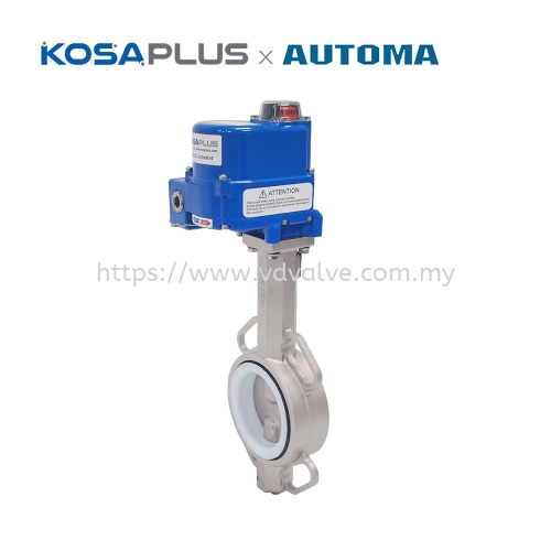 KOSAPLUS KE Series Electric Actuator x AUTOMA ACS Series Fully Stainless Steel Wafer Butterfly Valve - Precision Control for Harsh Environments