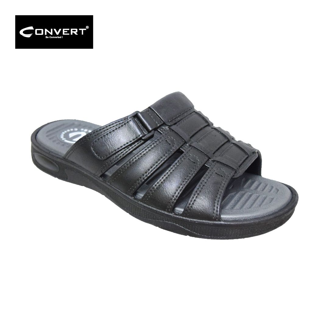 MEN SLIDE IN COMFORT SLIPPER (CV 782-1-BK) (SL.LP)