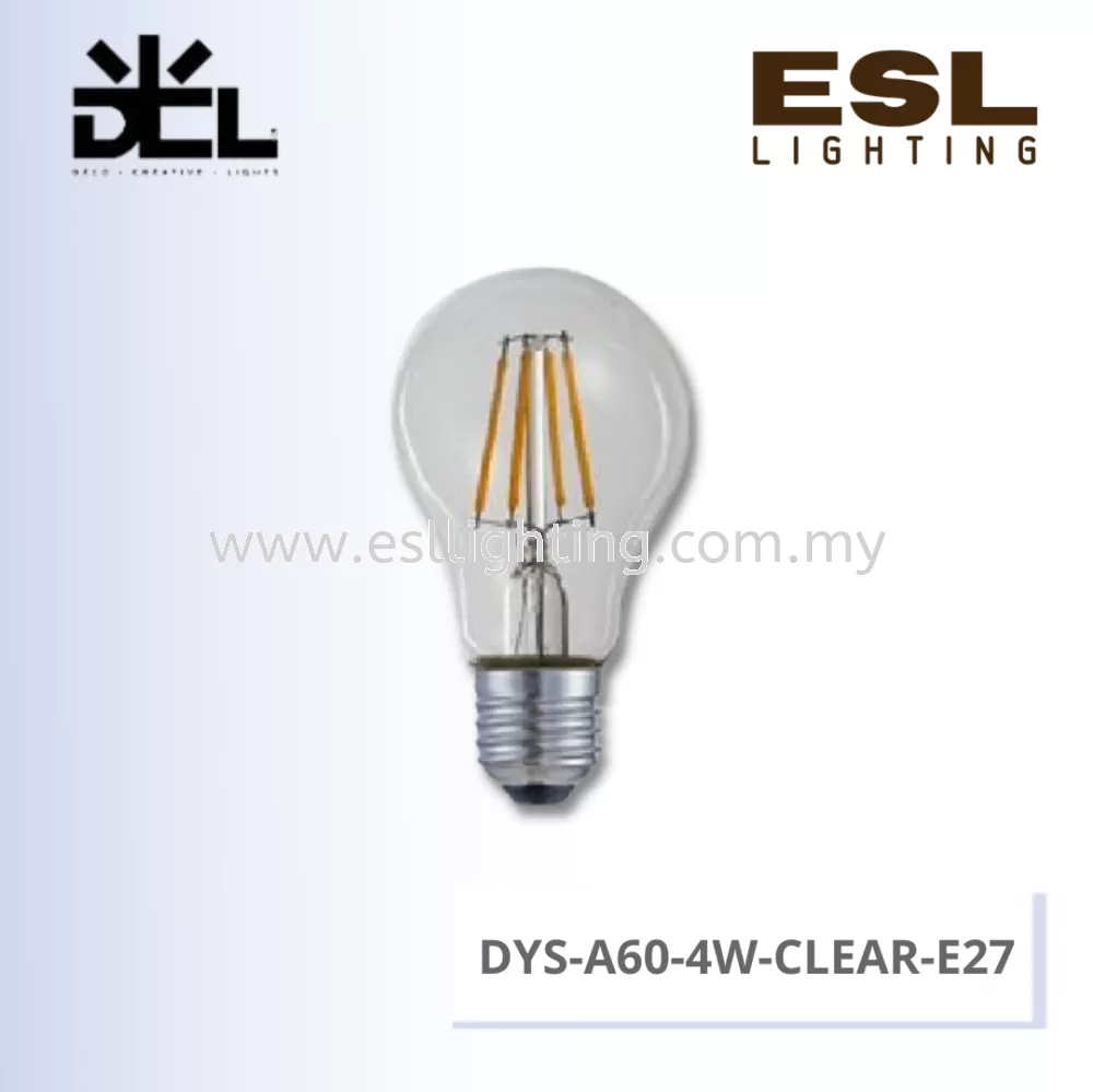 DCL LED FILAMENT EDISON BULB E27 4W - DYS-A60-4W-CLEAR-E27