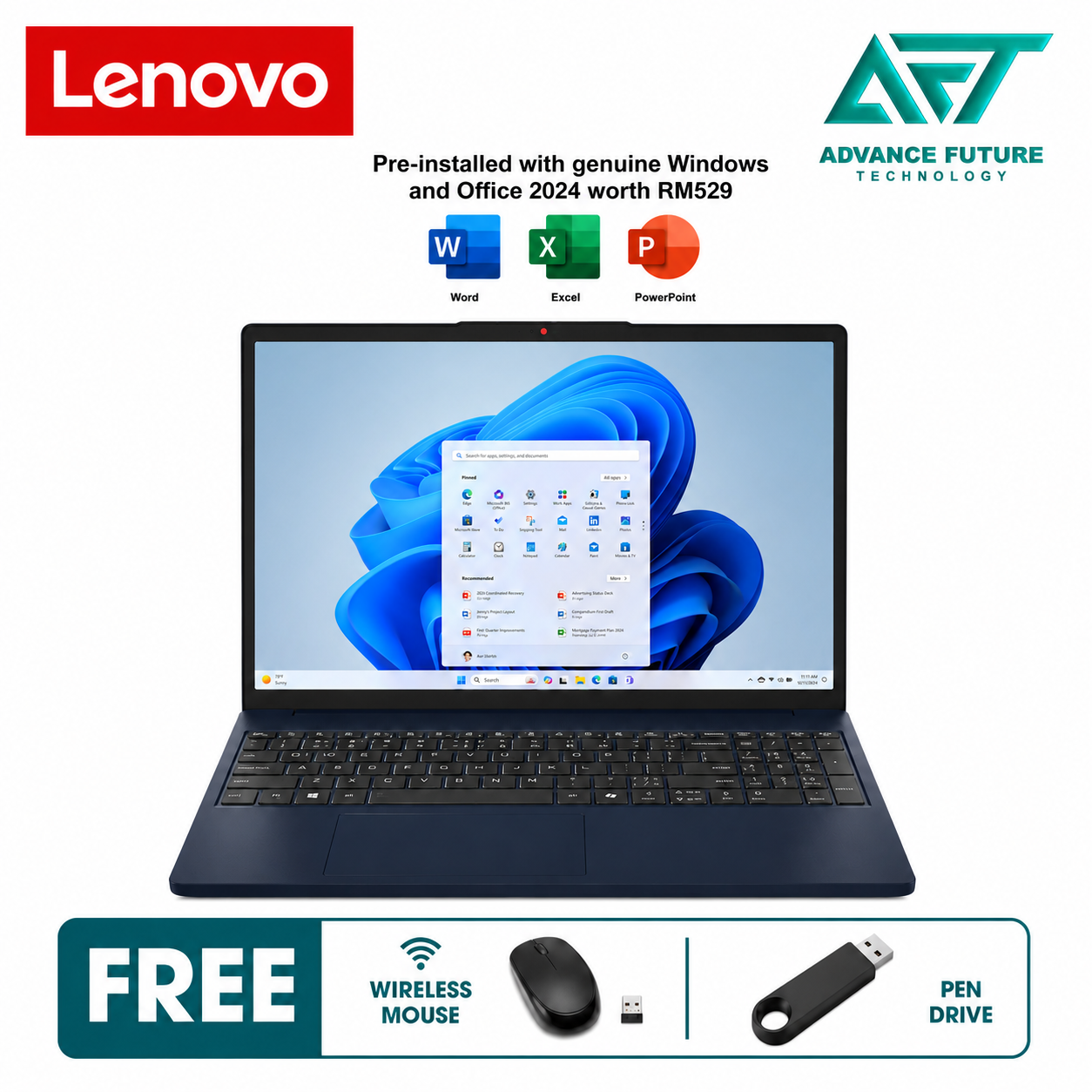 Lenovo IdeaPad Slim 3 15IWC11 83RR00A4MJ 15.3" WUXGA Laptop Cosmic Blue ( Intel Core 5 320, 16GB, 512GB SSD, Intel, W11, H&S 2024&M365 )