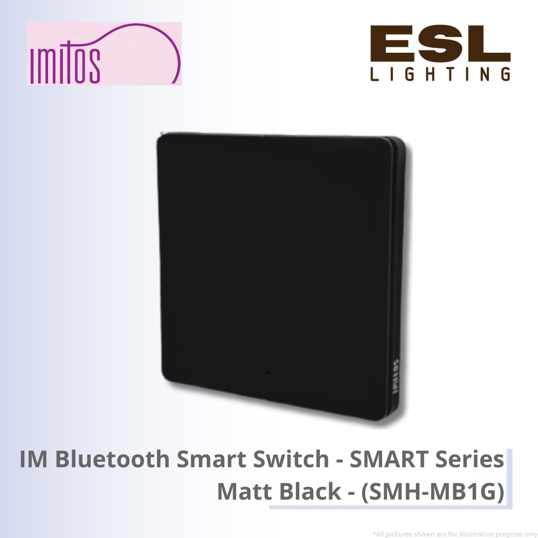 IMITOS IM Bluetooth Smart Switch (Neutral Wire Required) SMART Series Matt Black - SMH-MB1G