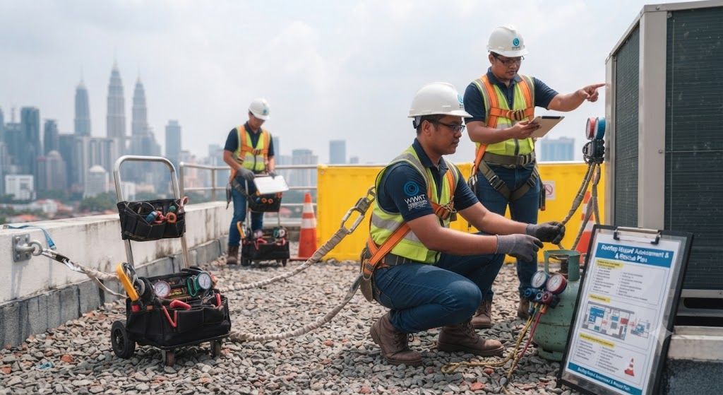 aircond maintenance safety equipment at height