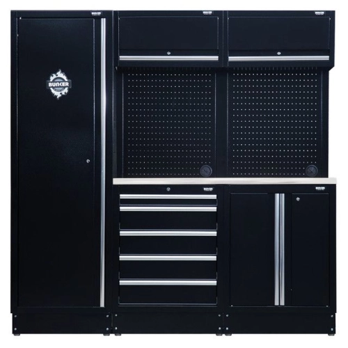 04503 - BUNKER Modular Storage Combo with Stainless Steel Worktop (11 Piece)