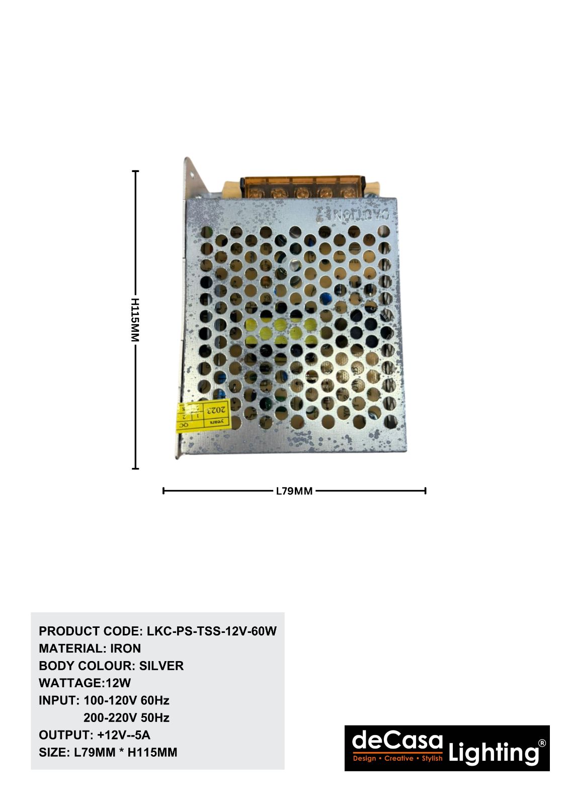 LED POWER SUPPLY -12V(LKC-PS-TSS-12V-60W)