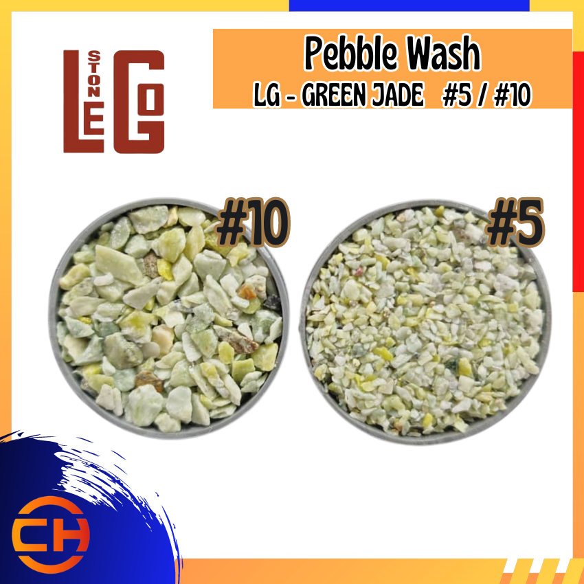 PEBBLE WASH STONE - GREEN JADE #5 #10 [20KG+-/BAG] - GARDEN LANDSCAPE DECORATION