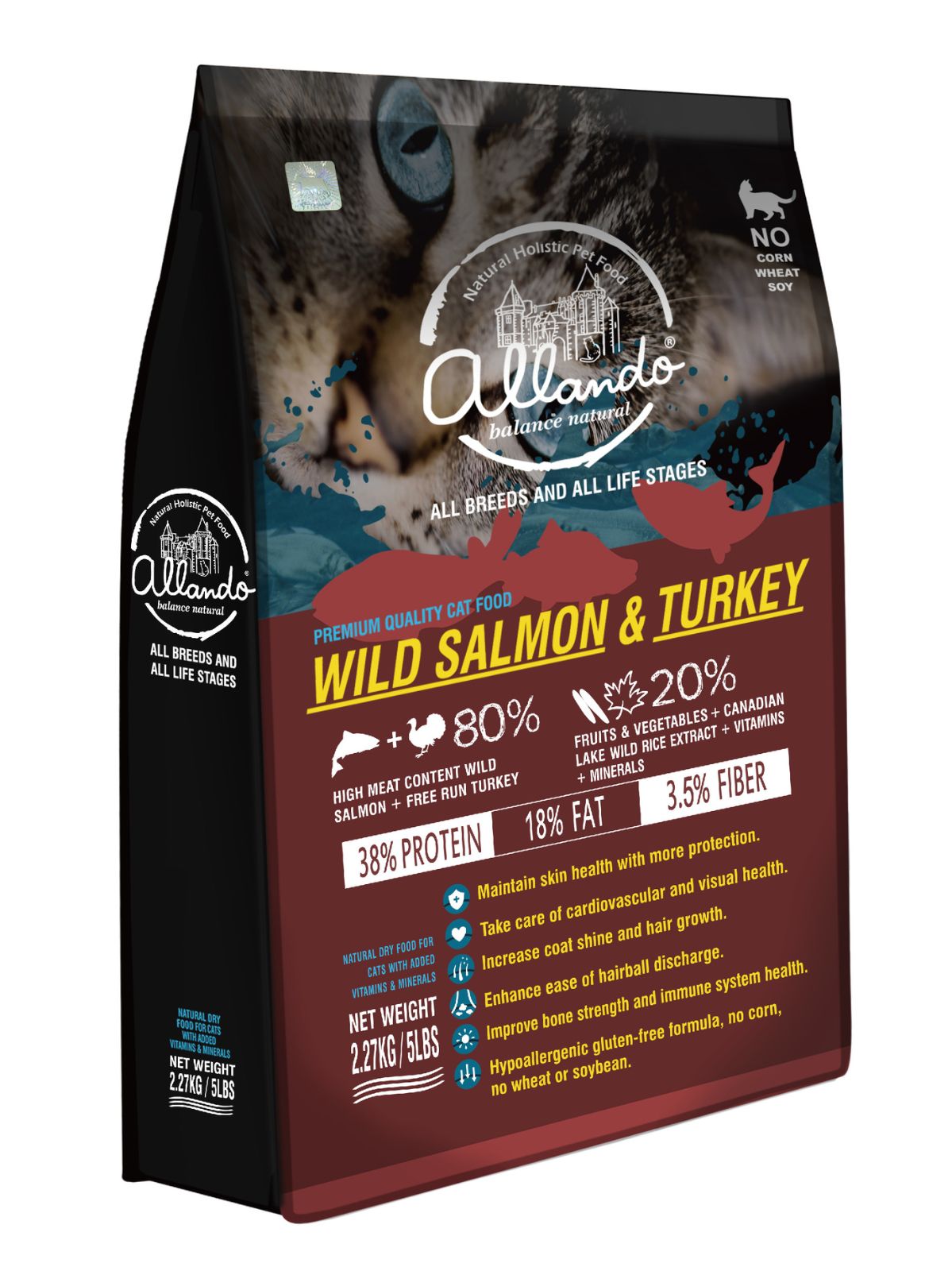 [Allando] Natural Holistic Cat Food - Wild Salmon & Turkey 2.27kg