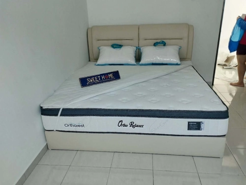 Queen Size Bedframe | Orthorest Otto Relaxer Queen Mattress | Katil Tilam Queen | Promosi Raya 2023 | Penang Furniture Shop