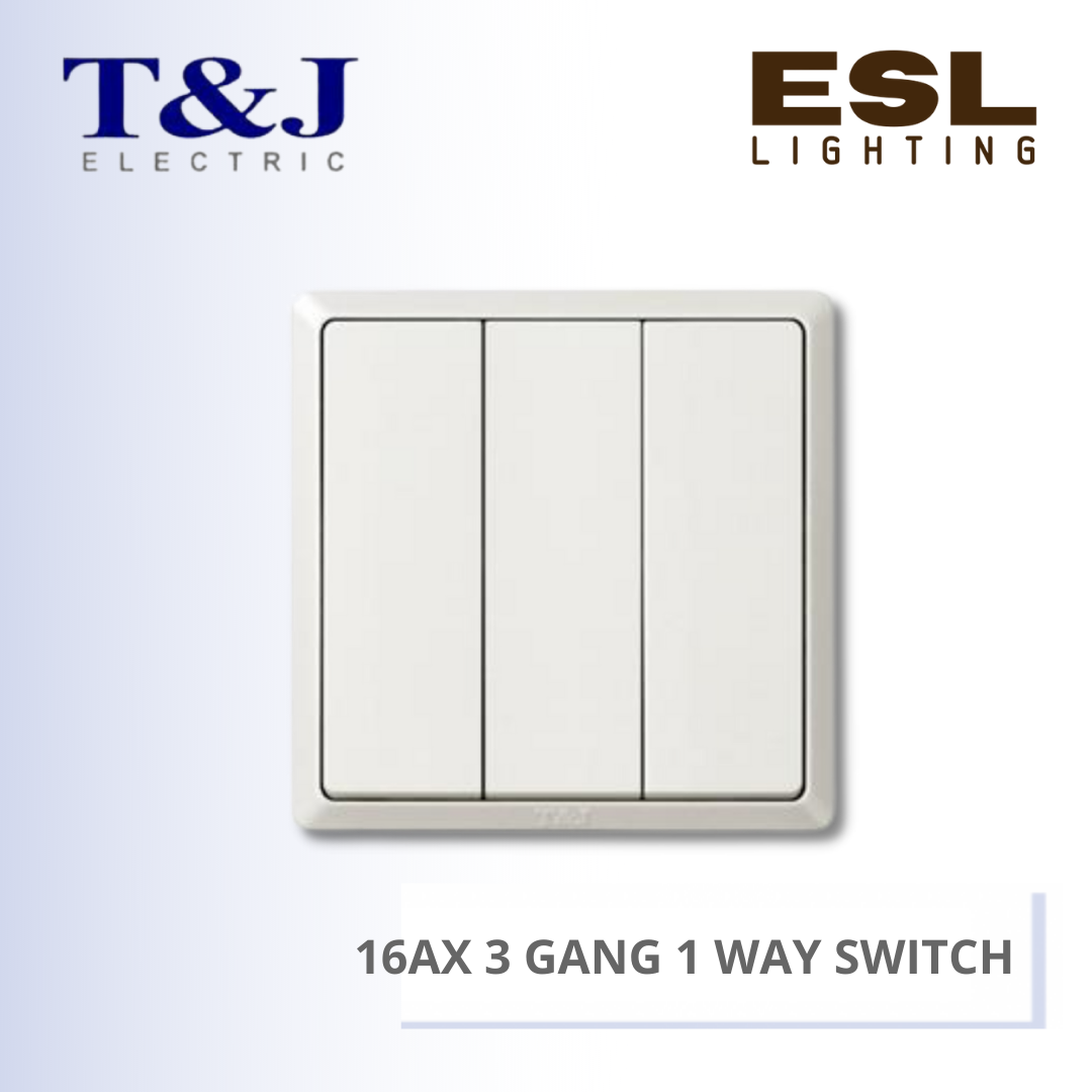 T&J SWITCHES INFINIT SERIES 16AX 3 GANG 1 WAY SWITCH - HC2713 HC2713-SBL HC2713-MSB HC2713-PS7 HC2713-ST5