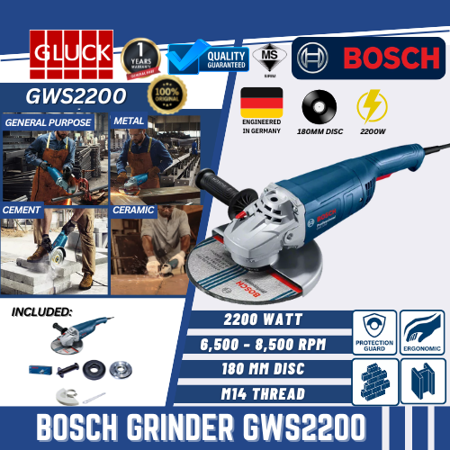 GWS2200 BOSCH ANGLE GRINDER GWS 2200 180MM ANGLE GRINDER