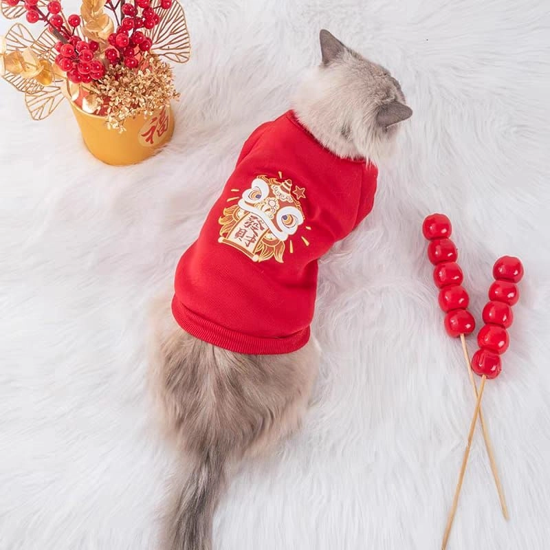 CNY Premium Chinese New Year Costume Cloth Pets Chinese New Year Cloth CNY Cat Clothing 猫猫过年服装 狗狗新年衣服宠物衣服