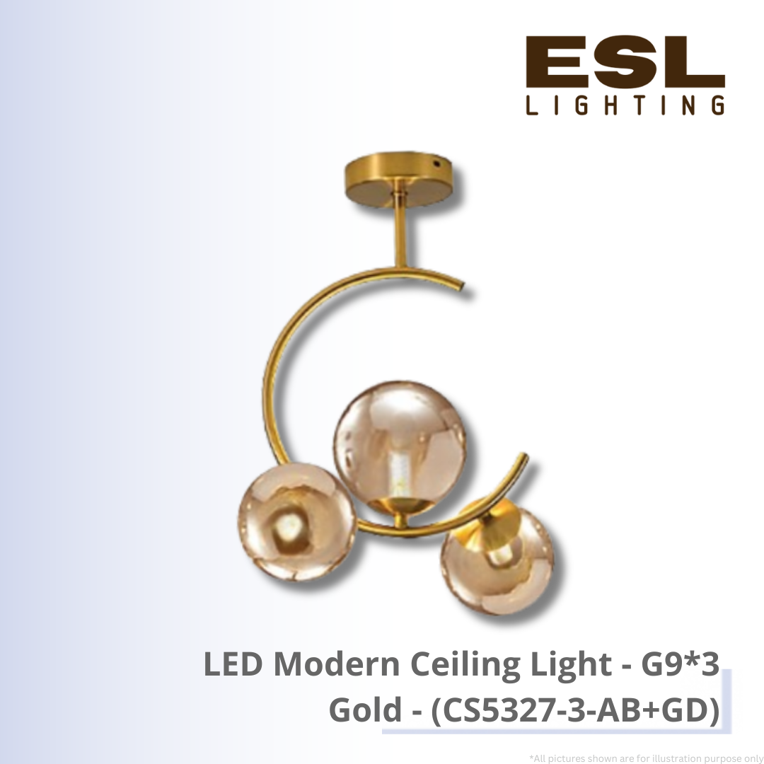 LED Modern Ceiling Light G9*3 Gold - CS5327-3-AB+GD