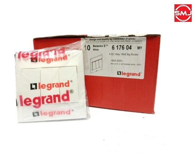 Legrand 617604MY Belanko-S 16A 3 Gang 1 Way Switch 