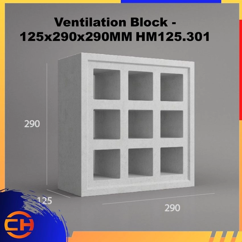 Ventilation Block - 125x290x290MM HM125.301