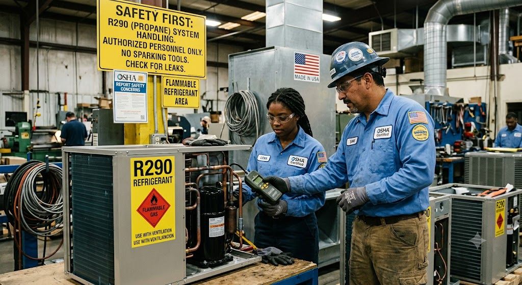 R290 refrigerant industrial safety USA