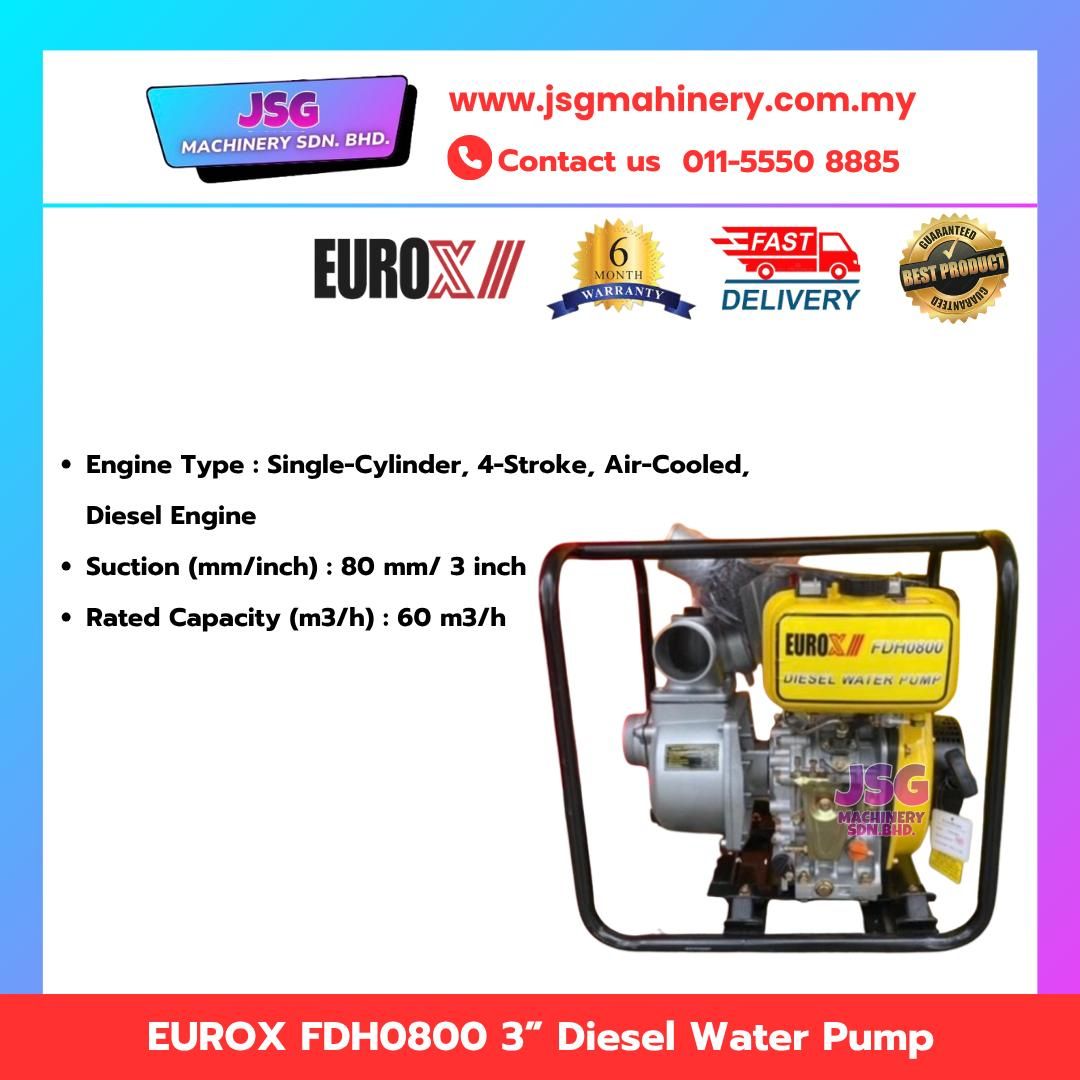EUROX FDH 0800 3" Diesel Water Pump with Recoil Start