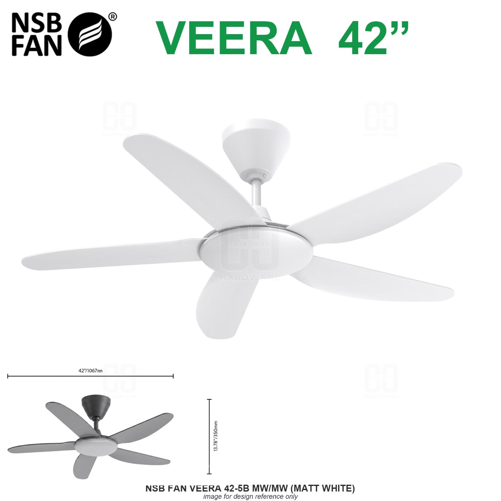 NSB FAN VEERA 42-5B MW/MW (MATT WHITE)