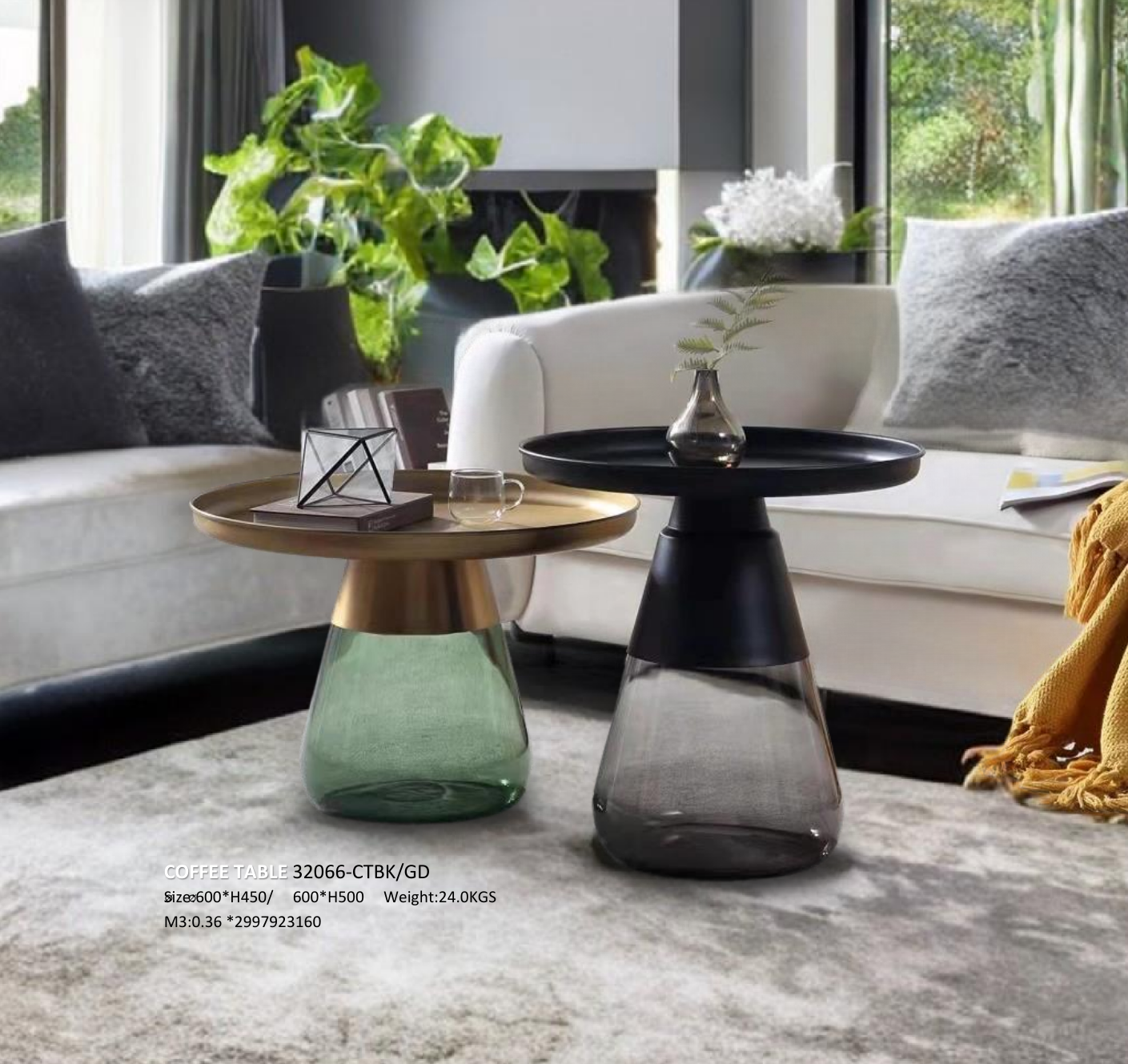 COFFEE TABLE (32066-CTBK/GD)
