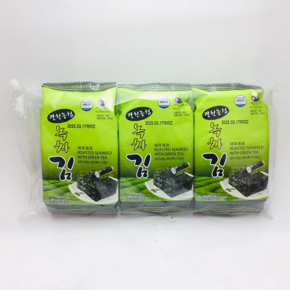 NH Roasted Green Tea Seaweed 綠茶海苔 3pkt