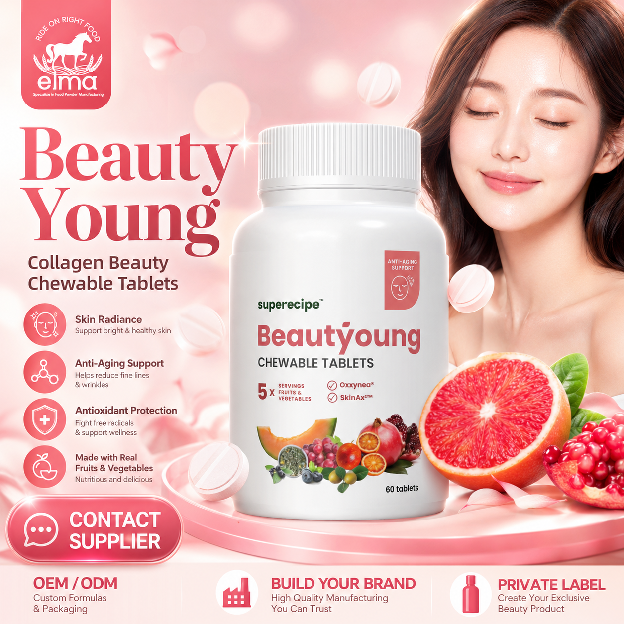 Export-Ready Collagen Beauty Tablet Manufacturer for Skin Radiance Supplement Brands