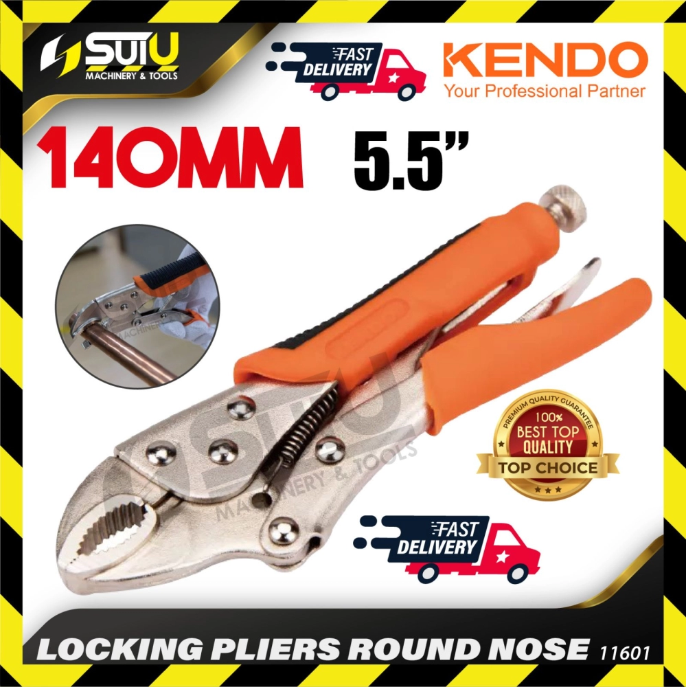 KENDO 11601 140mm 5.5" Locking Pliers Round Nose