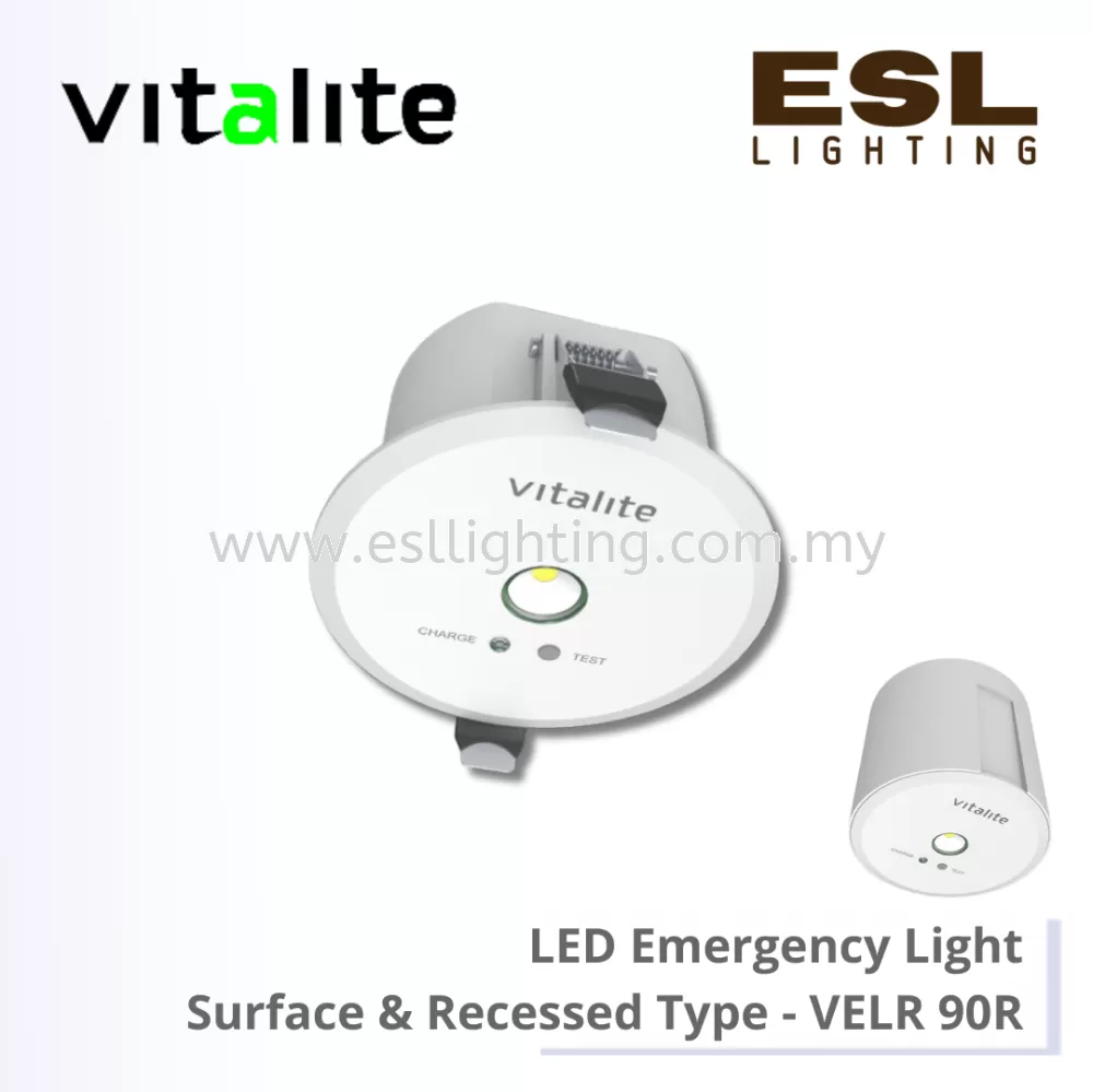 VITALITE LED Emergency Light - Surface and Recessed Type - VELR 90/R