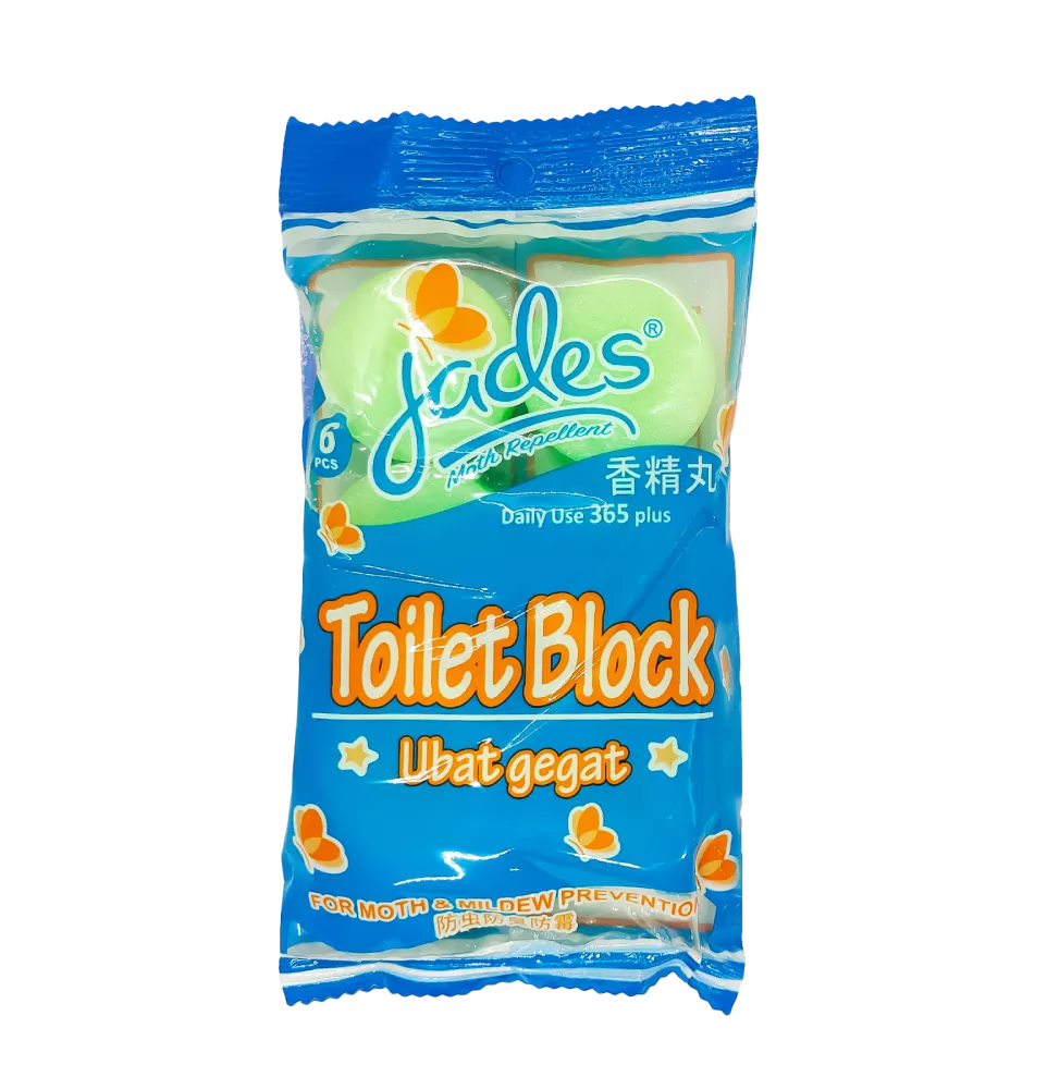 Jades Toilet Blocks 6pcs - Green (Mothballs / Ubat Gegat)