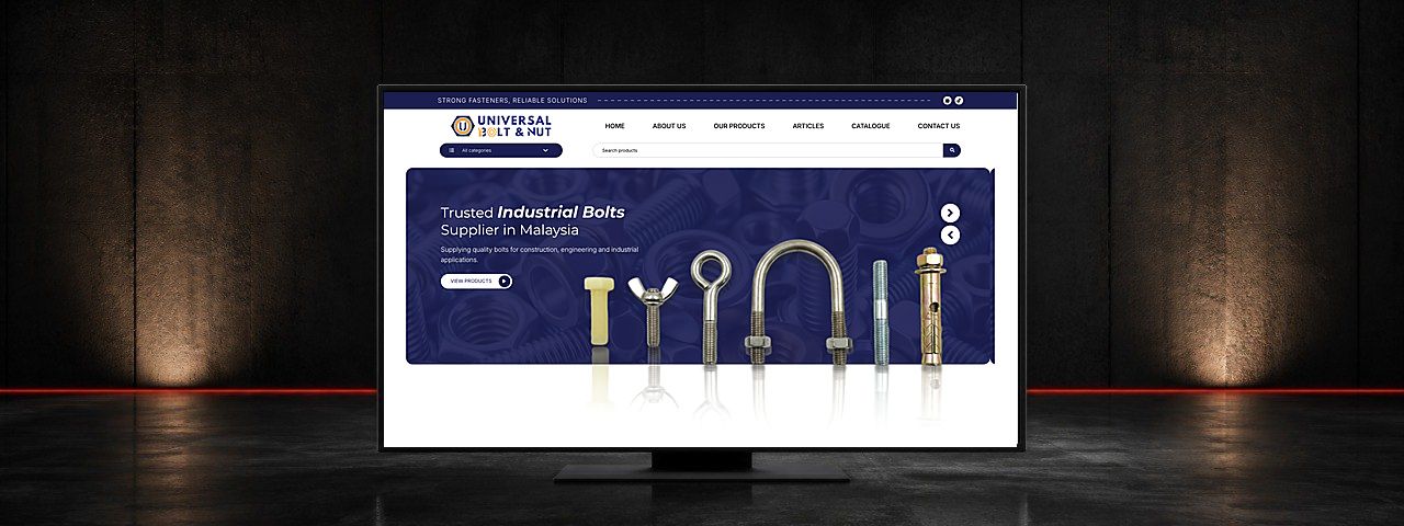 Universal Bolts & Nuts Industrial Fastener Website Design Case Study in Klang