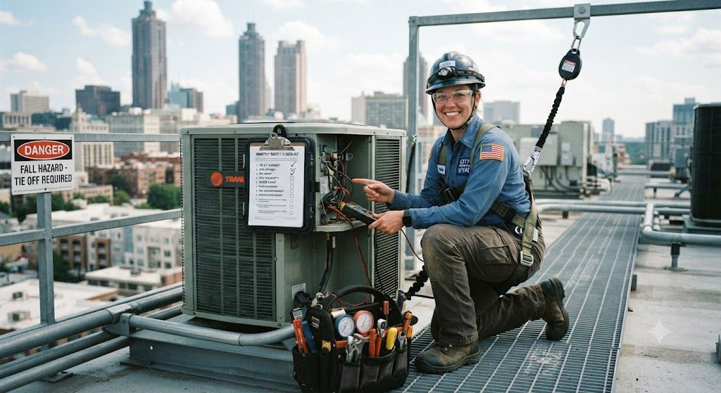 aircon technician rooftop servicing safety checklist