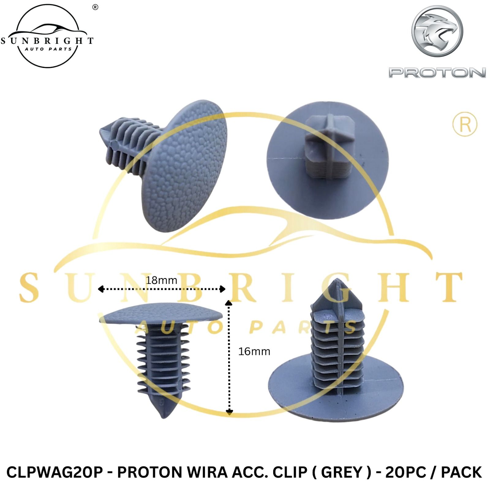 CLPWAG20P - PROTON WIRA ACC. CLIP ( GREY ) - 20PC / PACK