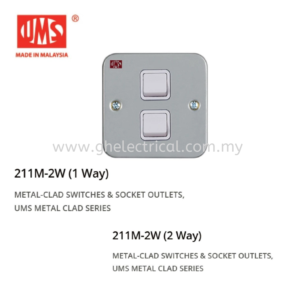 UMS METAL CLAD SERIES 2 GANG SWITCH SOCKET OUTLET Switches & Socket ...