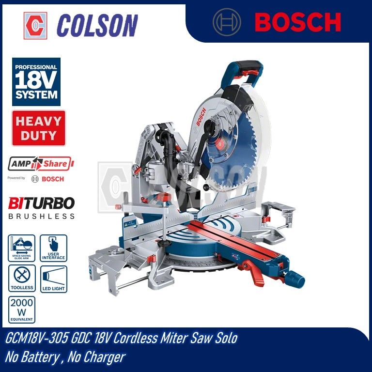 BOSCH GCM18V-305 GDC 18V Cordless Mitre Saw Solo