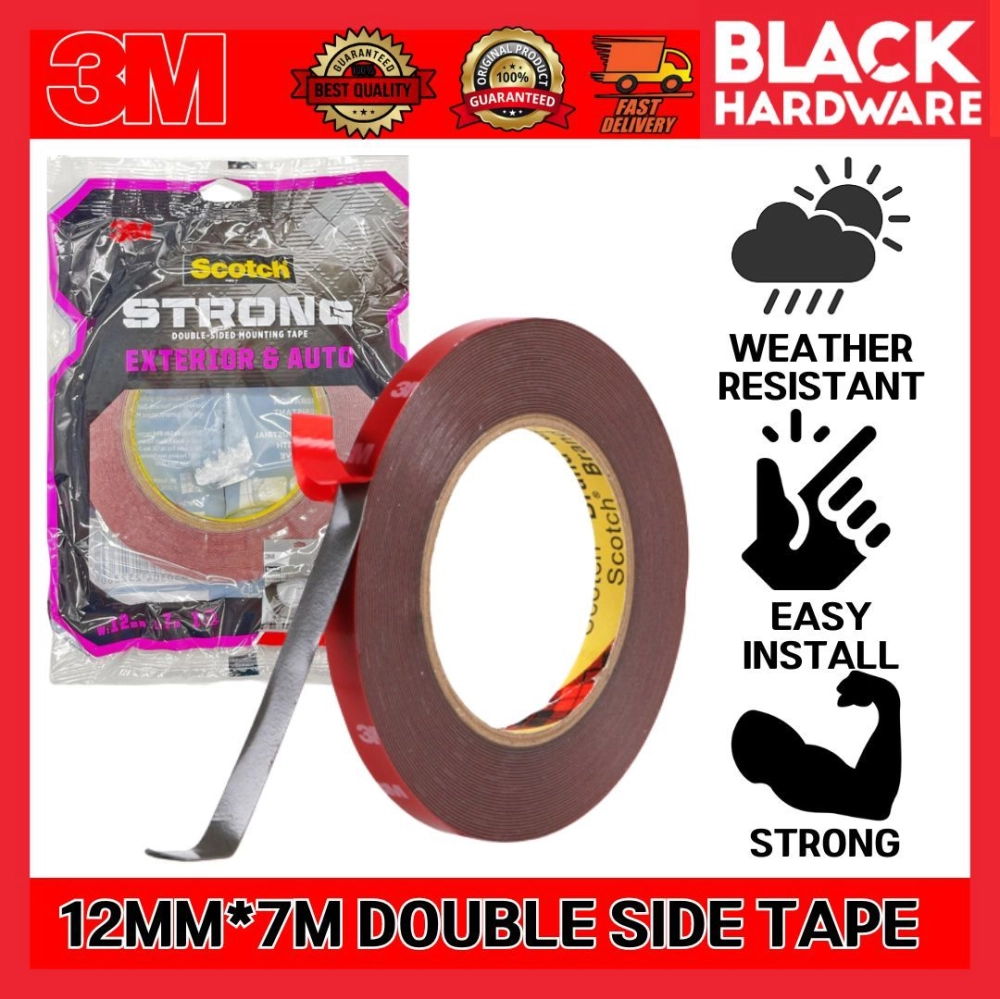 Black Hardware 3M Double Sided Tape Heavy Duty 双面胶 Foam Tape Double Tape Super Strong Kuat Mounting Tape Pita Pelekat Du