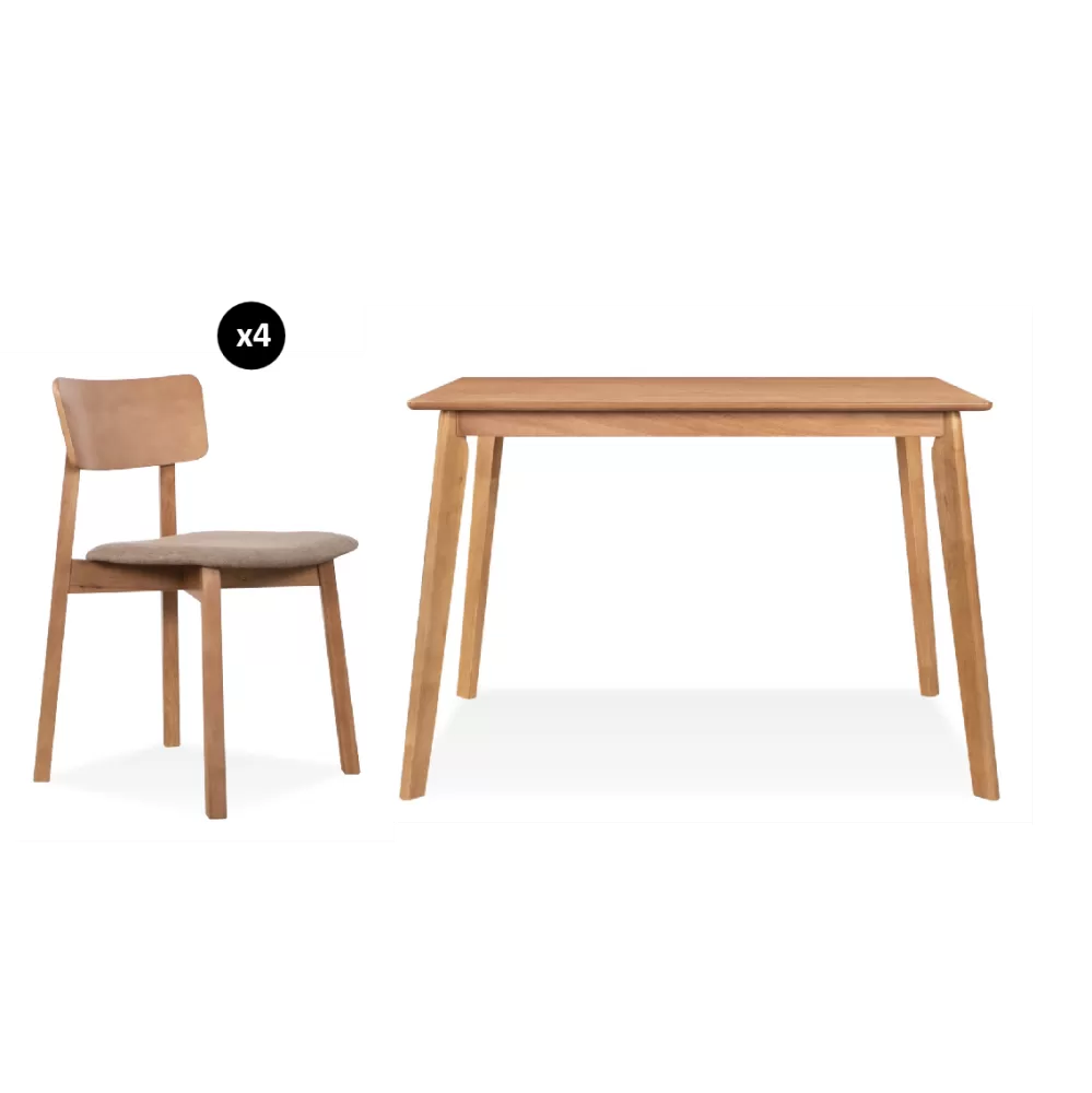 Mico Dining Set (120cm L Table + 4 Mico chairs) [ CLEARANCE SET ]