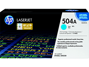 HP 504A Cyan Original LaserJet Toner Cartridge CE251A