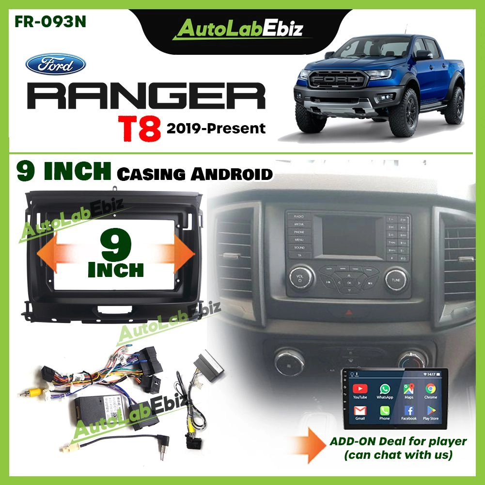 Ford Ranger T8 2019-Present - 9 Inch Casing Android With Power Socket ...