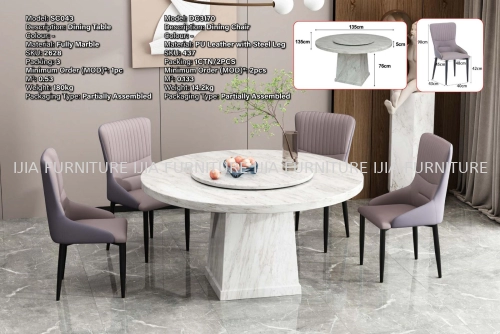 Fully Marble Dining Table - SC043 | Dining Chair DC3170