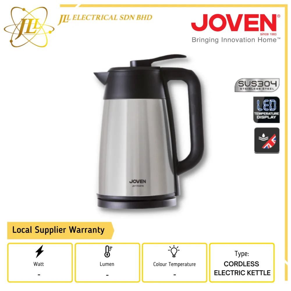 JOVEN JK1704TS 1.7L 2.2KW 240VAC CORDLESS ELECTRIC KETTLE