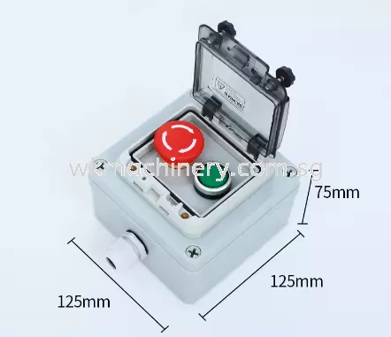 Emergency Stop Button Switch and Green Instantaneous Button Switch with Protective Cover Anti-Misoperation Switch