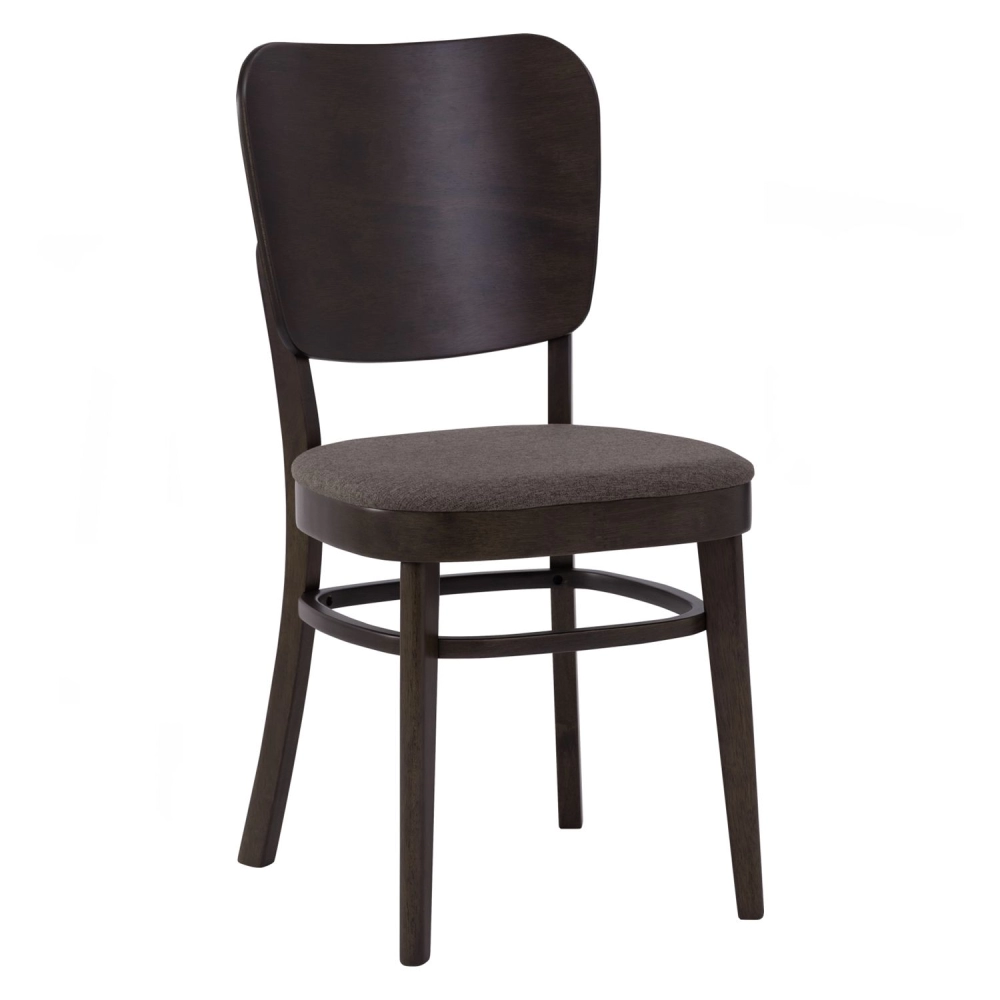 Beverly Dining Chair (Dark Walnut, Brown Fabric)