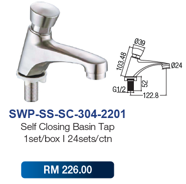 Saniware Self Closing Basin Tap SUS 304 2201